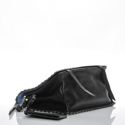 Prada Glace Calf Studded Etiquette Flap Nero Black 4 of 7