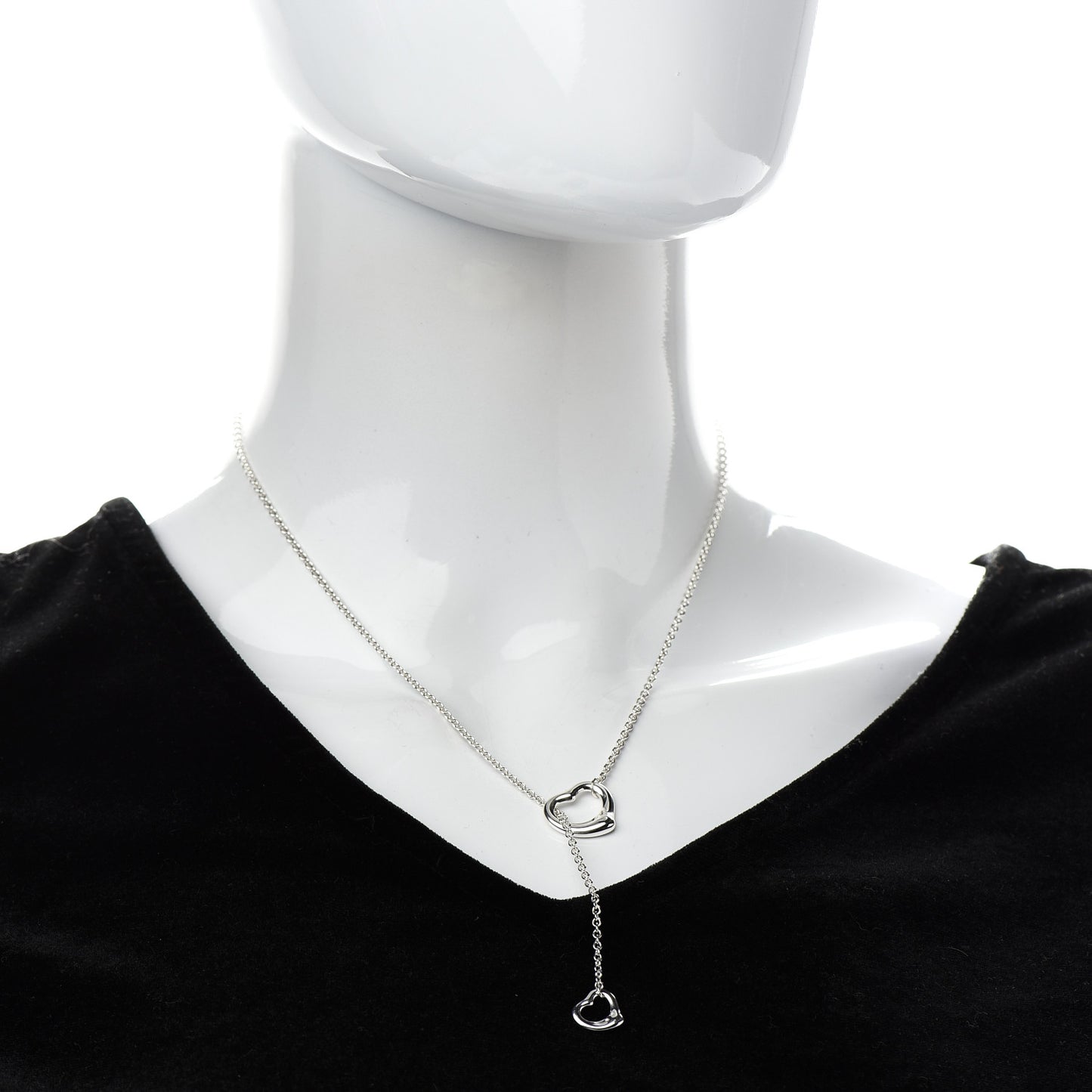 Sterling Silver Elsa Peretti Open Heart Lariat Necklace