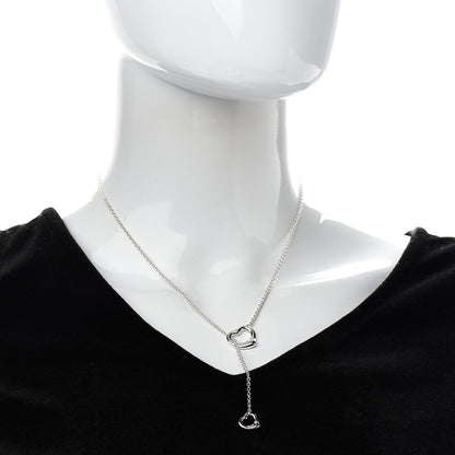 Tiffany Sterling Silver Elsa Peretti Open Heart Lariat Necklace 2 of 6