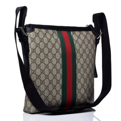 Gucci GG Supreme Monogram Web Messenger Bag Black 3 of 9