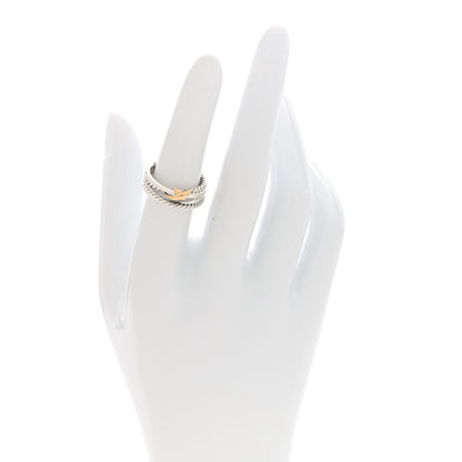David Yurman Sterling Silver 18K Yellow Gold 6mm X Crossover Ring 52 6 2 of 4