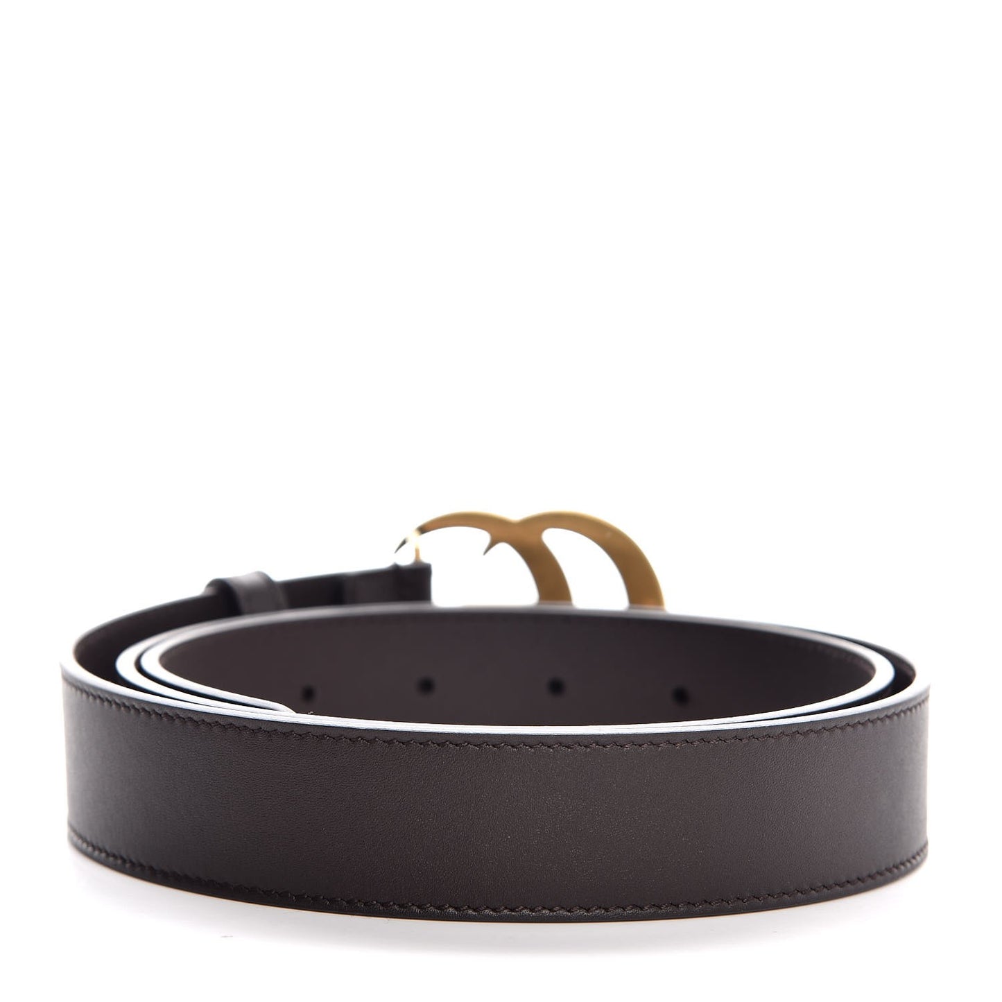 Moon Calfskin Double G 30mm Belt 90 36 Dark Cocoa