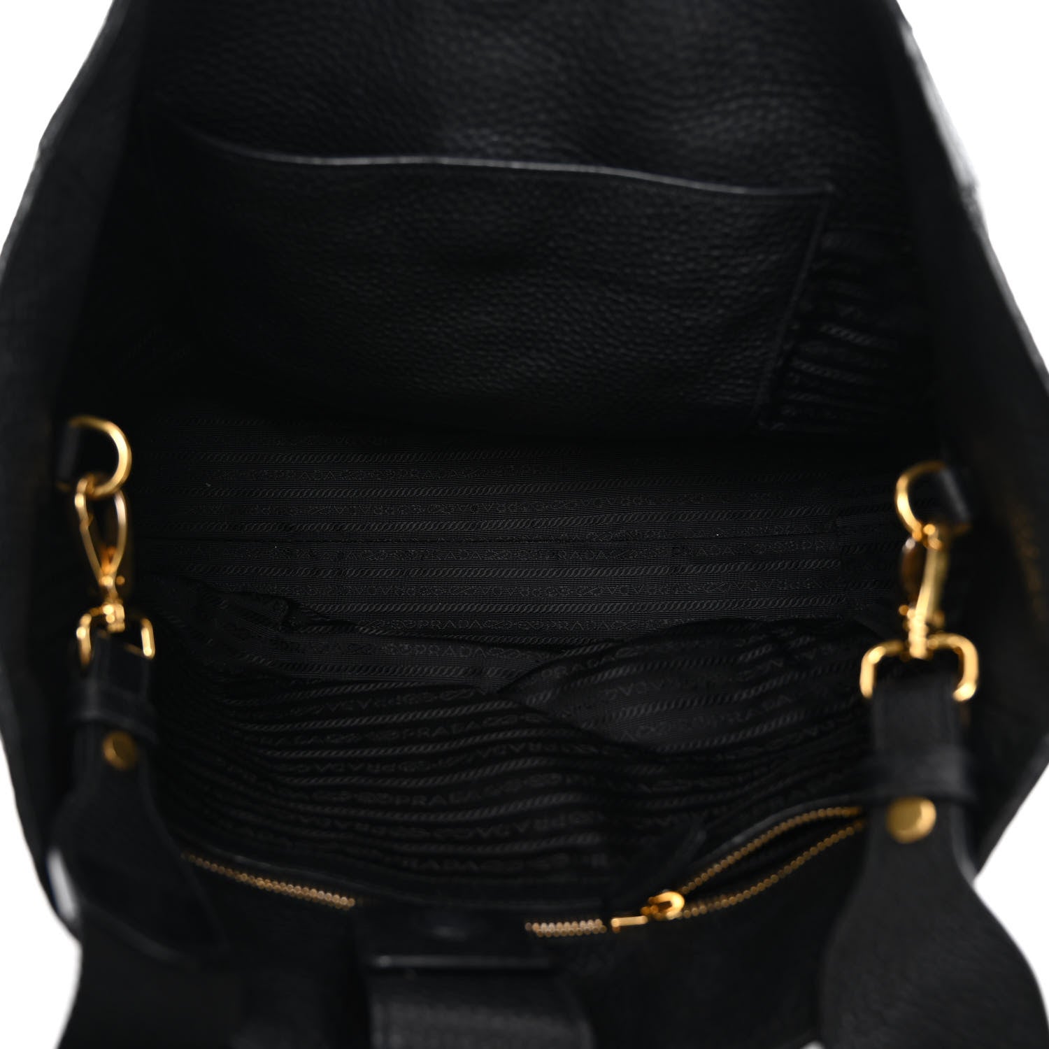 Prada Vitello Phenix Tote Black 5 of 11
