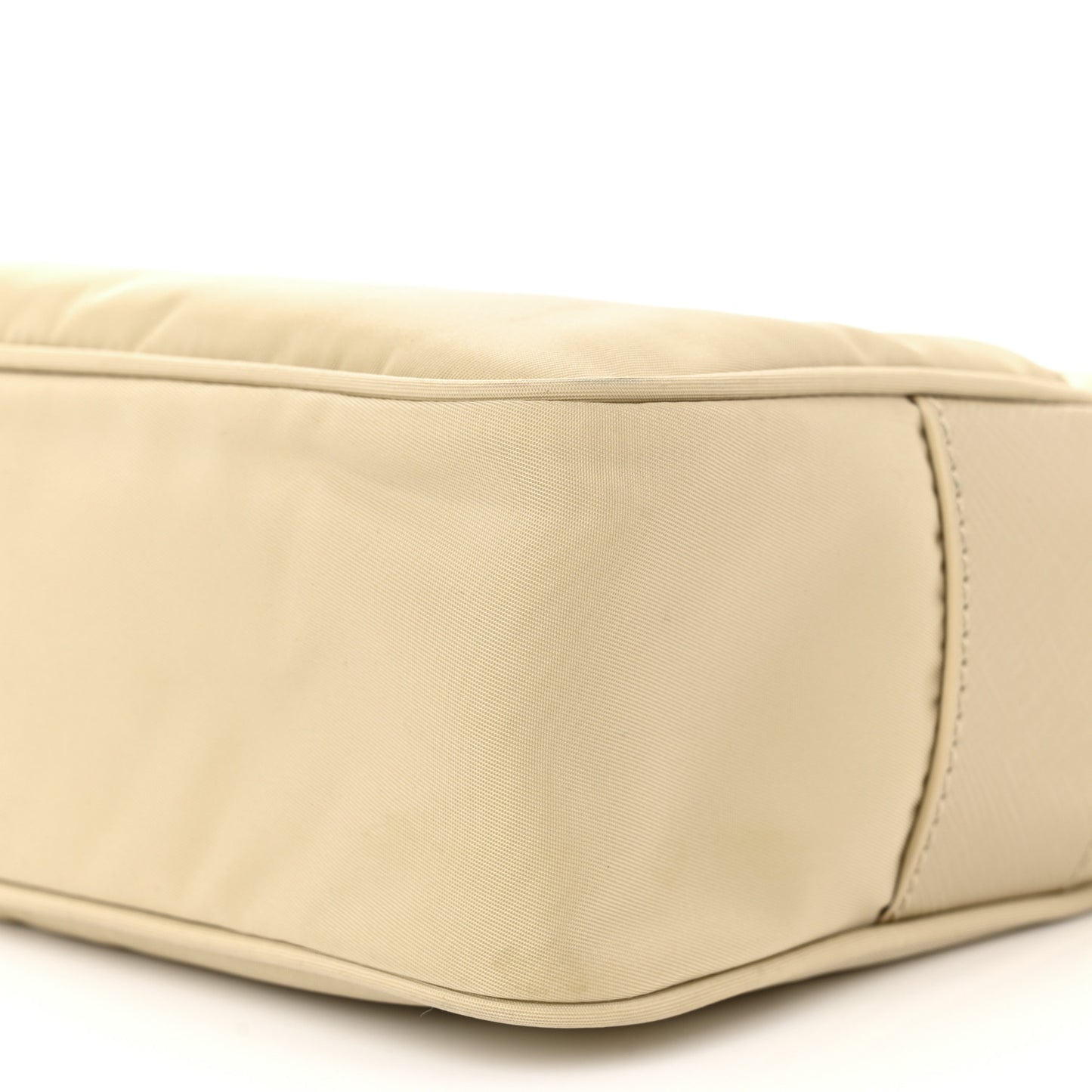 Re-Nylon Vela Saffiano Double Zip Shoulder Bag Deserto