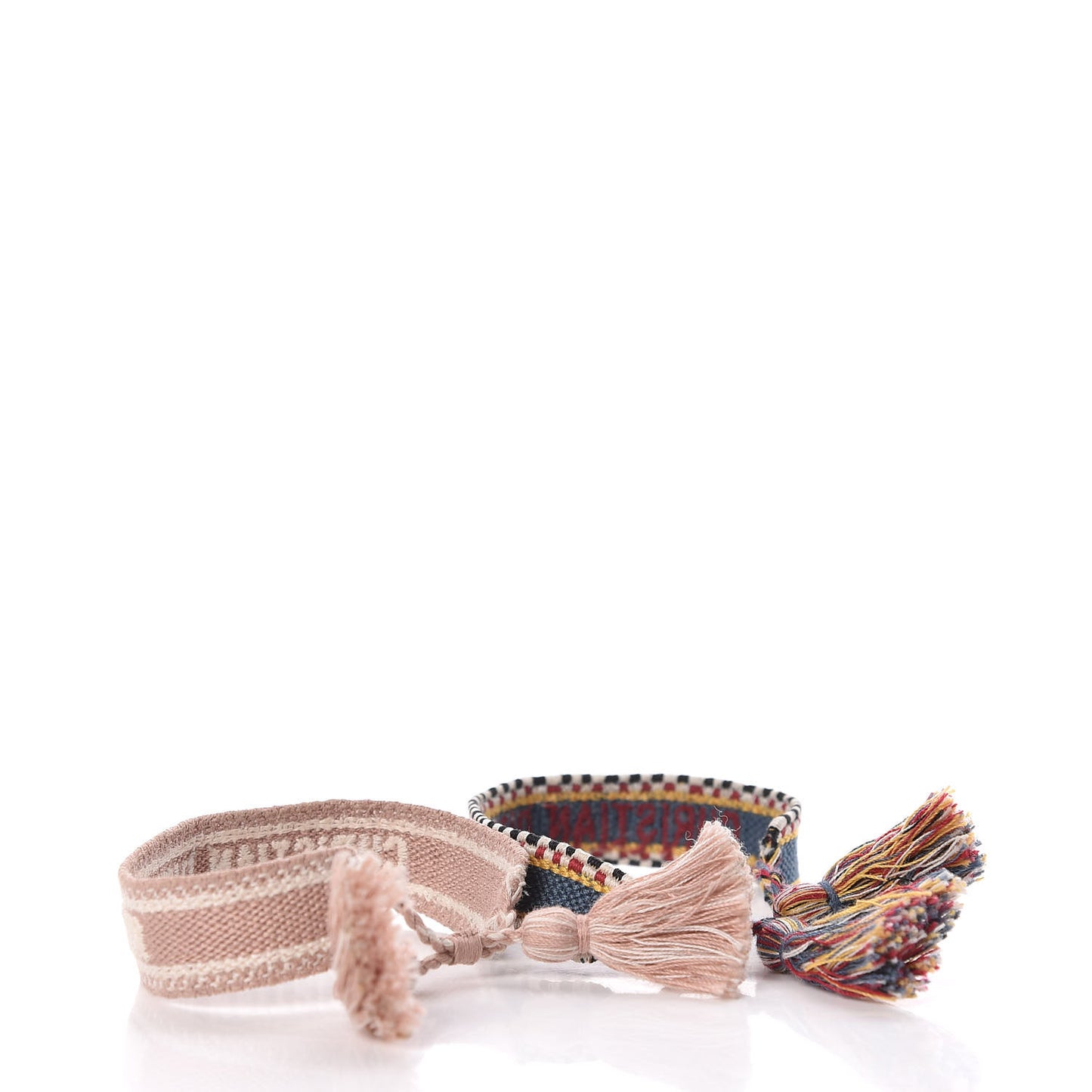 Woven Cotton J'Adior Friendship Bracelet Set Blue Nude