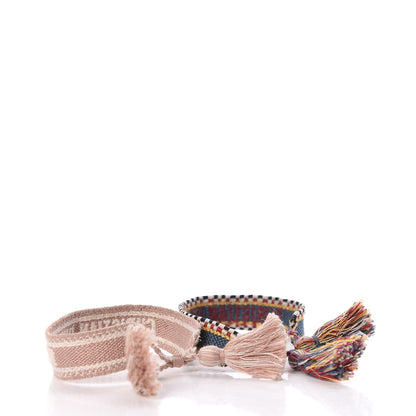 Christian Dior Woven Cotton J'Adior Friendship Bracelet Set Blue Nude 4 of 8