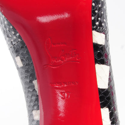 Christian Louboutin Watersnake Patchwork No Matter 85 Pumps 37 Black White 7 of 7