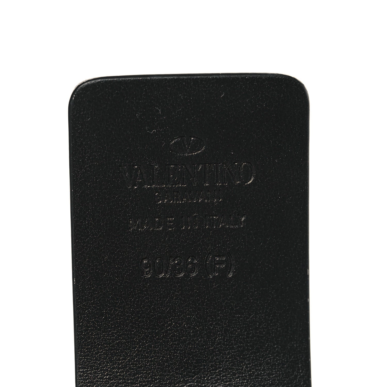 Valentino Garavani Glossy Calfskin Monochrome Mens VLogo 40mm Belt 90 36 Black 4 of 7