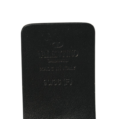 Valentino Garavani Glossy Calfskin Monochrome Mens VLogo 40mm Belt 90 36 Black 4 of 7