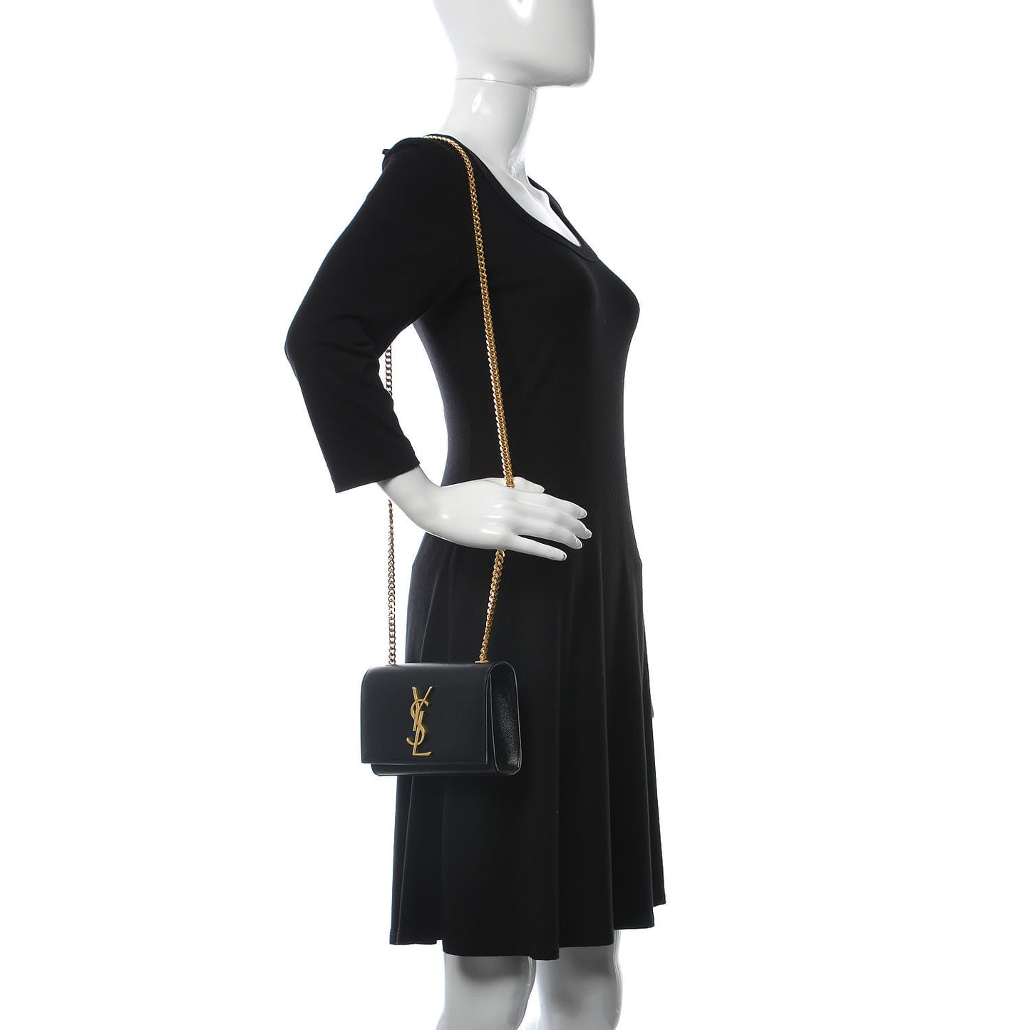 Grain De Poudre Small Monogram Kate Satchel Black
