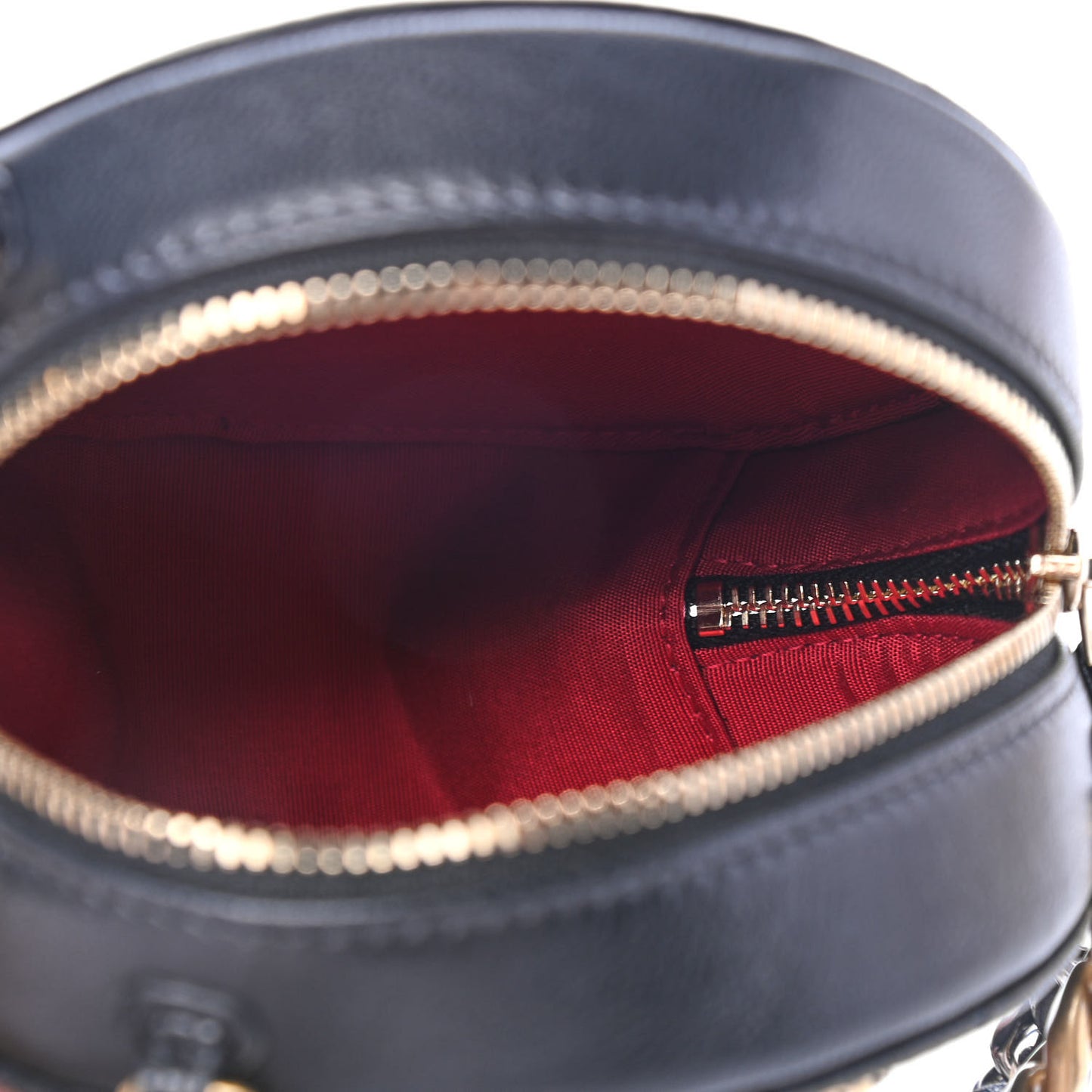 Shiny Goatskin Quilted Chanel 19 Round Clutch With Chain Black