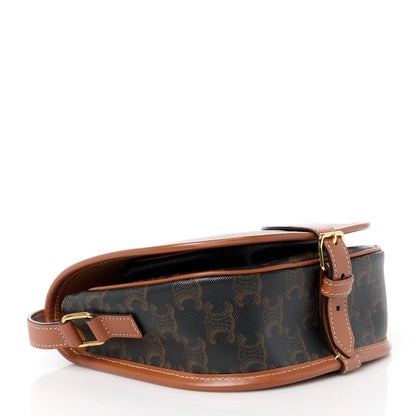 Celine Triomphe Canvas Medium Folco Bag Tan 4 of 11