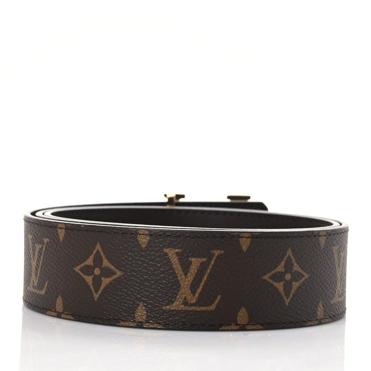 Louis Vuitton Monogram Calfskin 40mm LV Initiales Reversible Belt 95 38 Brown 2 of 5