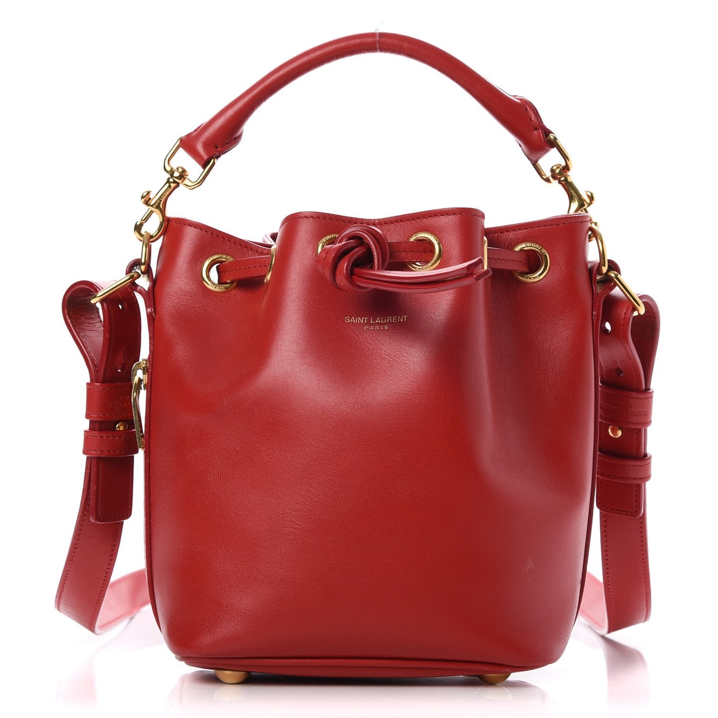 Calfskin Small Emmanuelle Bucket Bag Vermillion