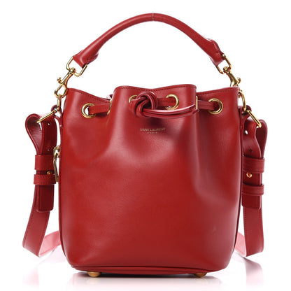 Saint Laurent Calfskin Small Emmanuelle Bucket Bag Vermillion 1 of 8