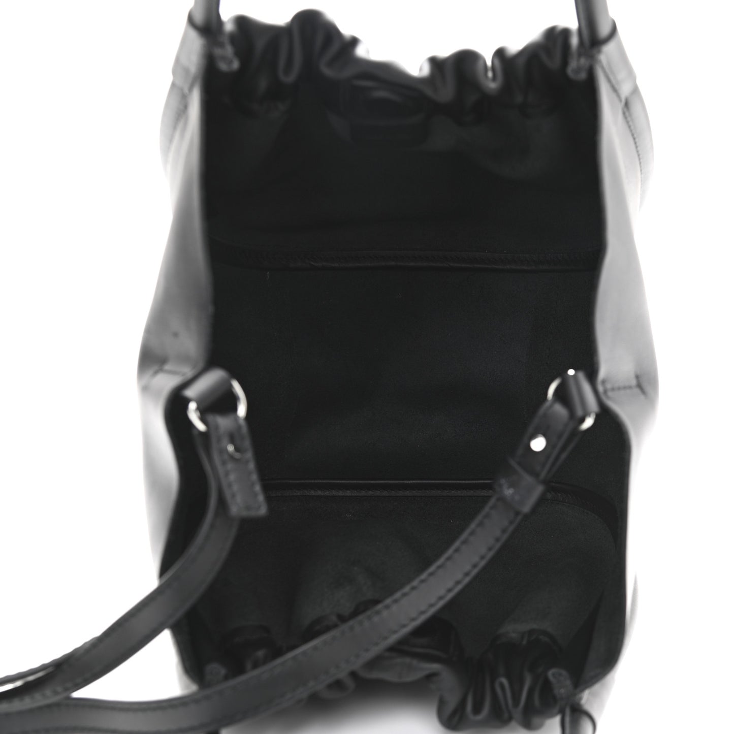 Calfskin Small Ruched Tote Black