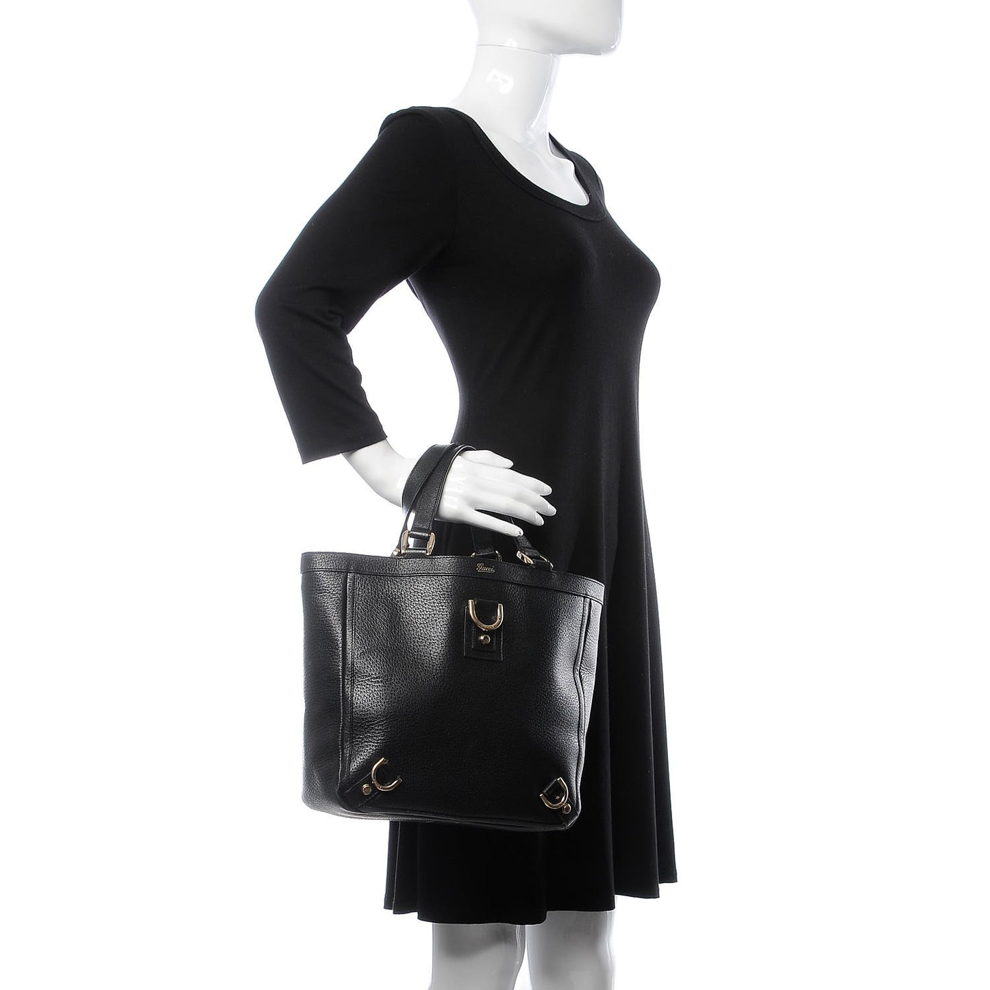 Calfskin Abbey Tote Black