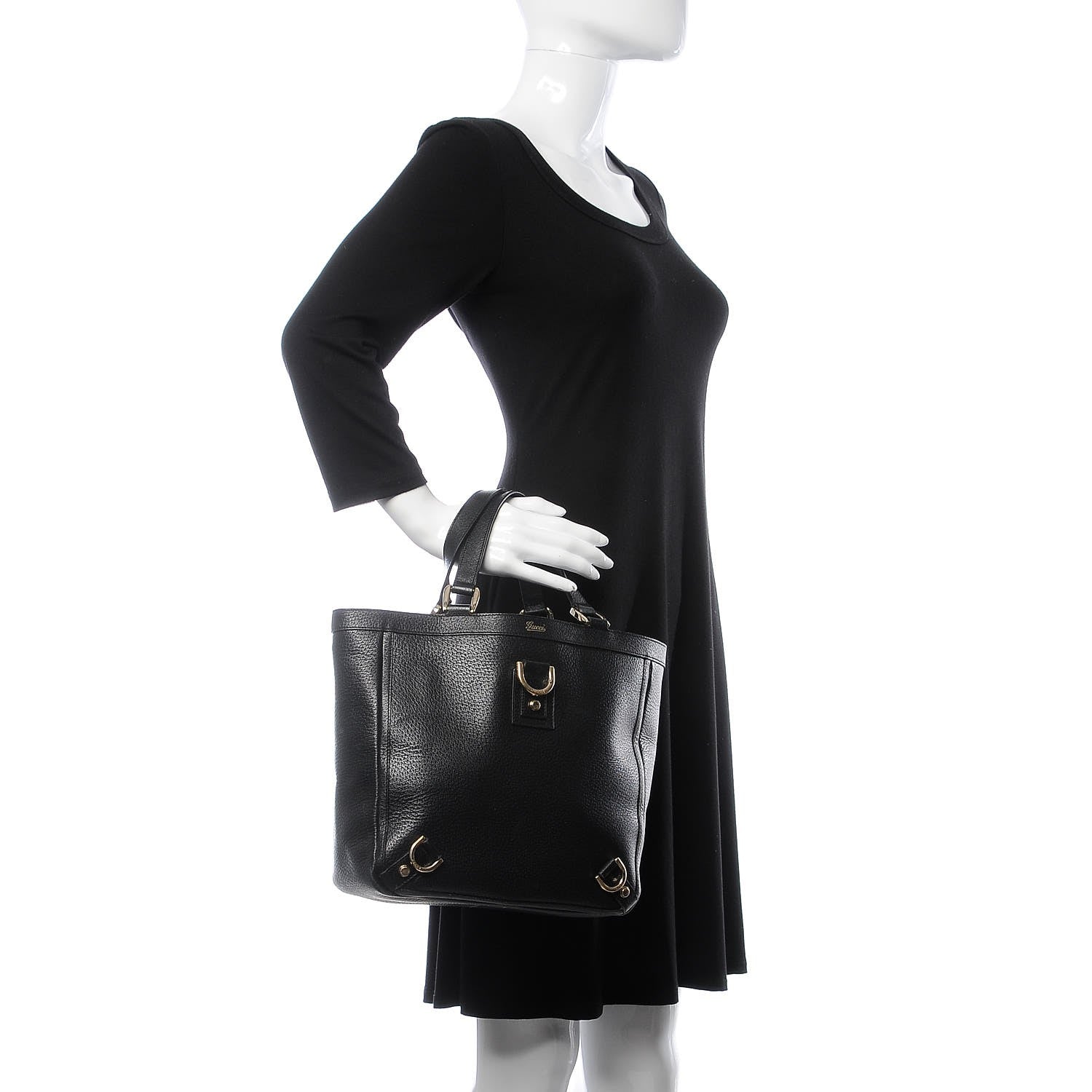 Gucci Calfskin Abbey Tote Black 2 of 11