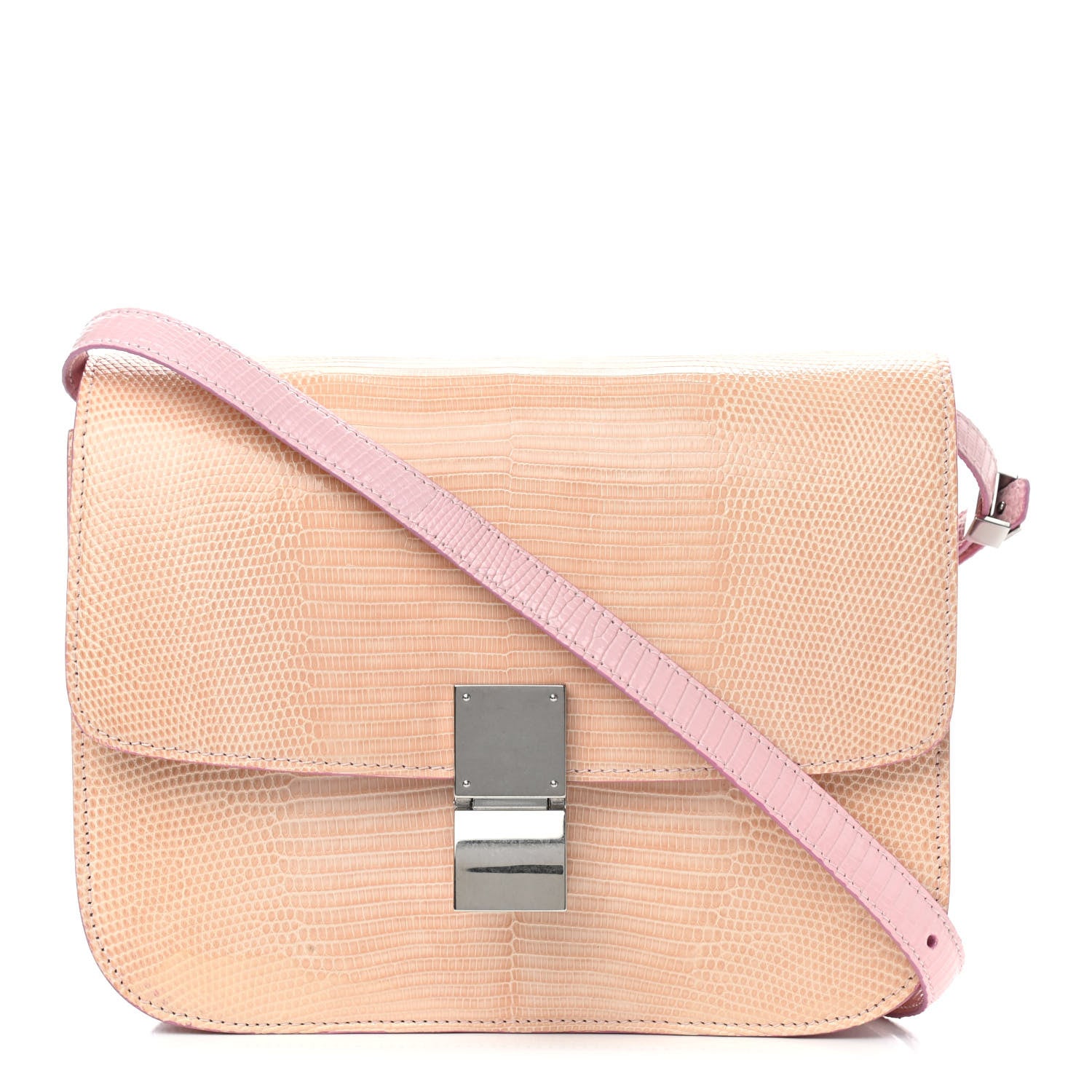 Celine Lizard Medium Classic Box Flap Bag Pink 1 of 12