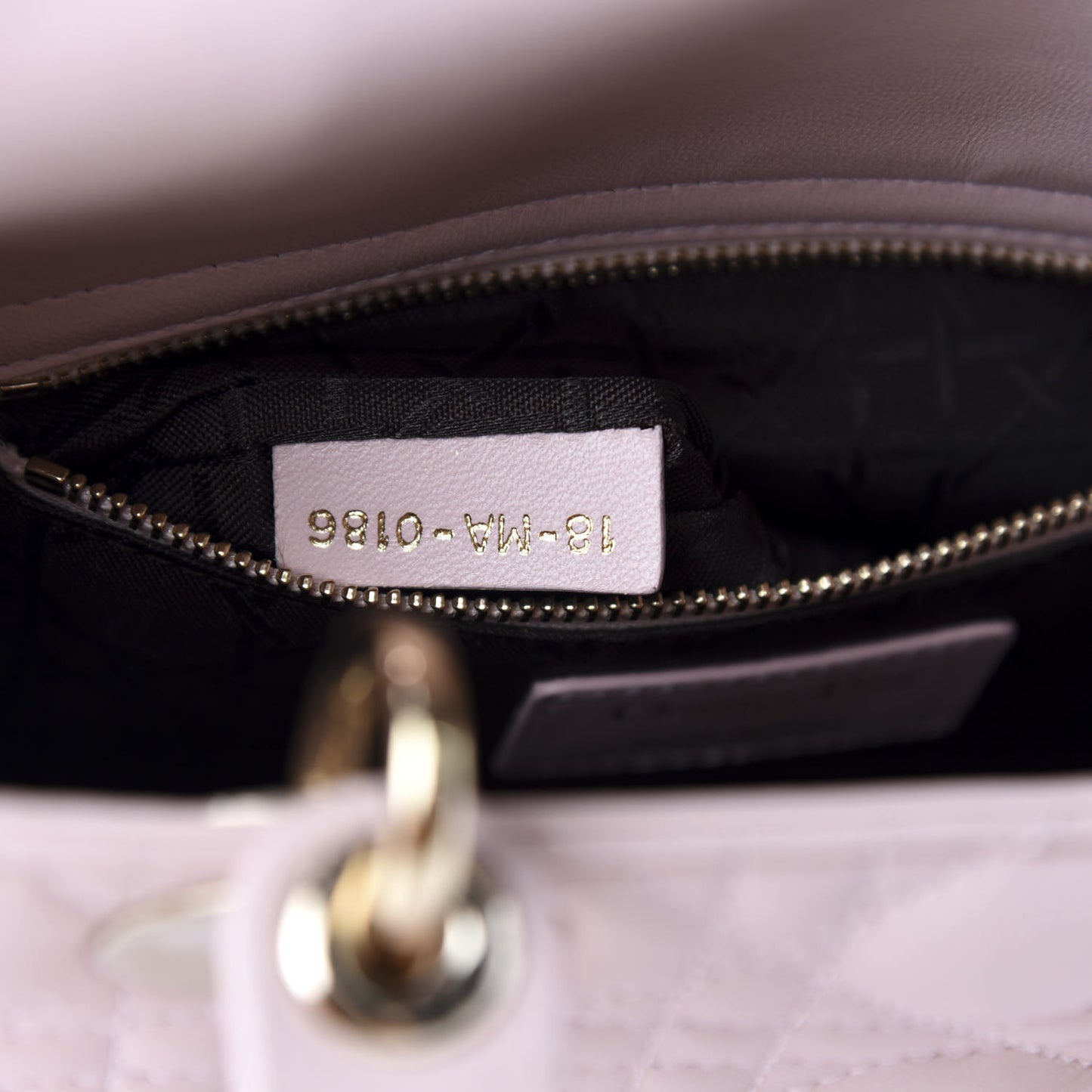 Lambskin Cannage Small Lucky Badges My Lady Dior Pink