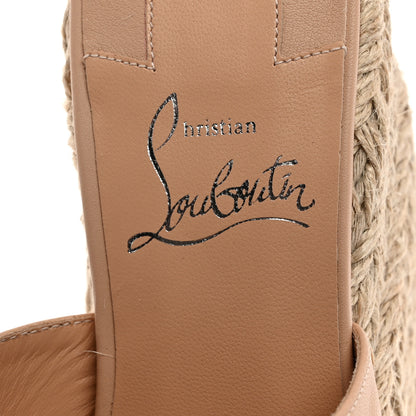 Christian Louboutin Calfskin Ariella Zeppa 130 Espadrille Sandals 36 Leche Scuro Naturel 7 of 8