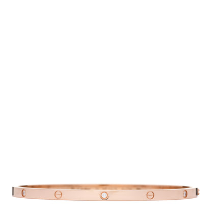 Cartier 18K Pink Gold 6 Diamond Small LOVE Bracelet 19 1 of 6