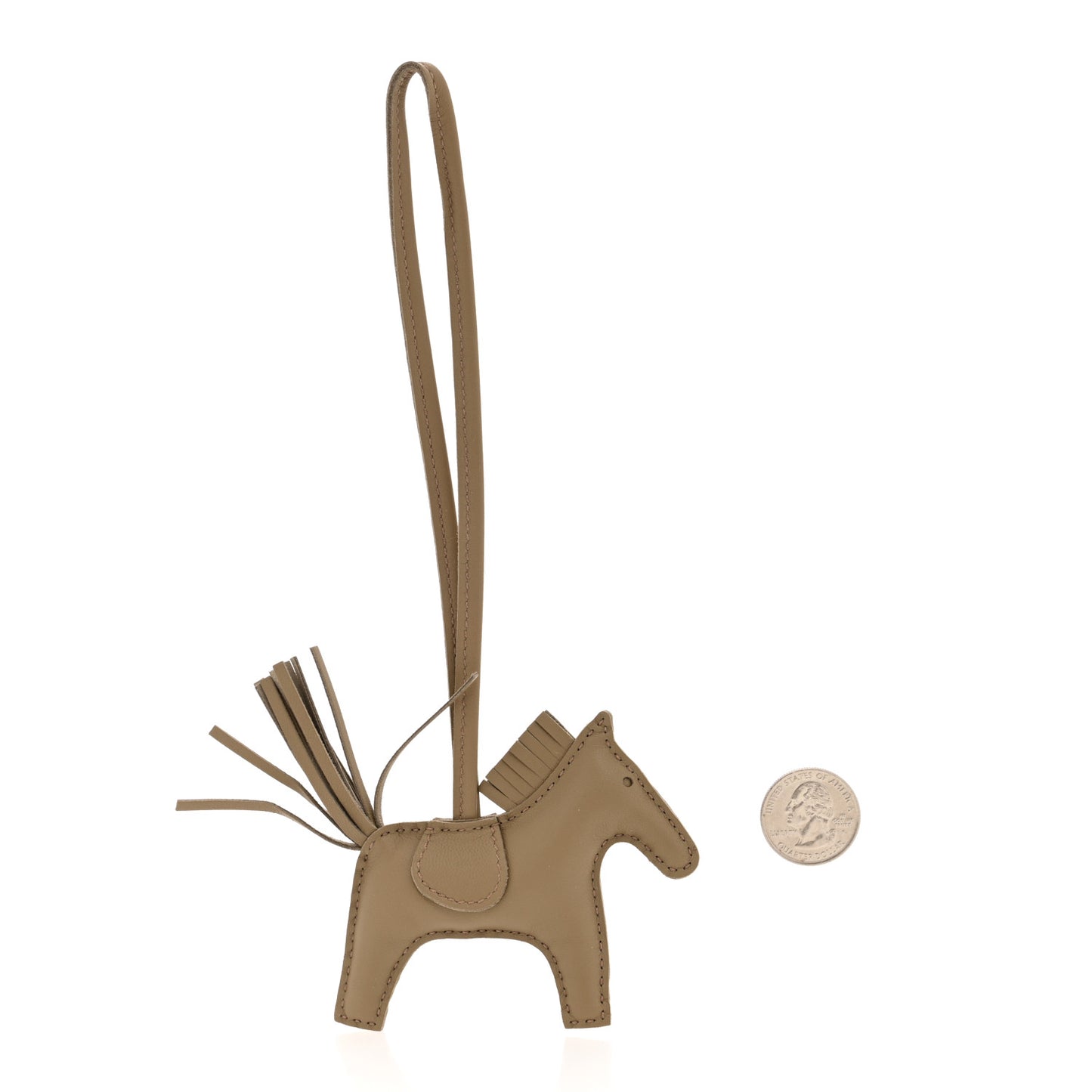 Milo Lambskin Grigri Rodeo Horse Bag Charm PM Beige Marfa