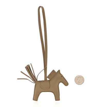 Hermes Milo Lambskin Grigri Rodeo Horse Bag Charm PM Beige Marfa 2 of 4