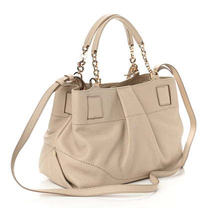 Salvatore Ferragamo Calfskin W Chain Tote Beige 3 of 9
