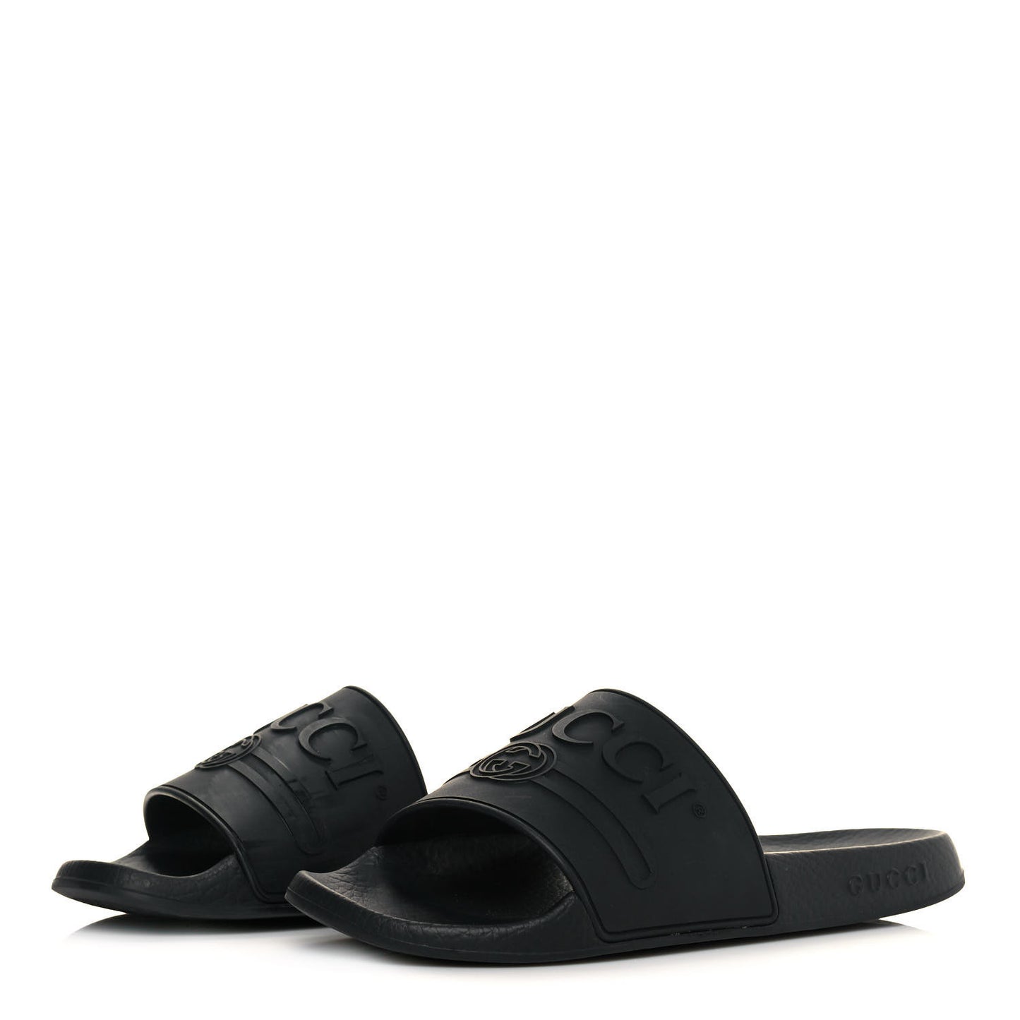 Rubber Womens Logo Slide Sandals 38 Black