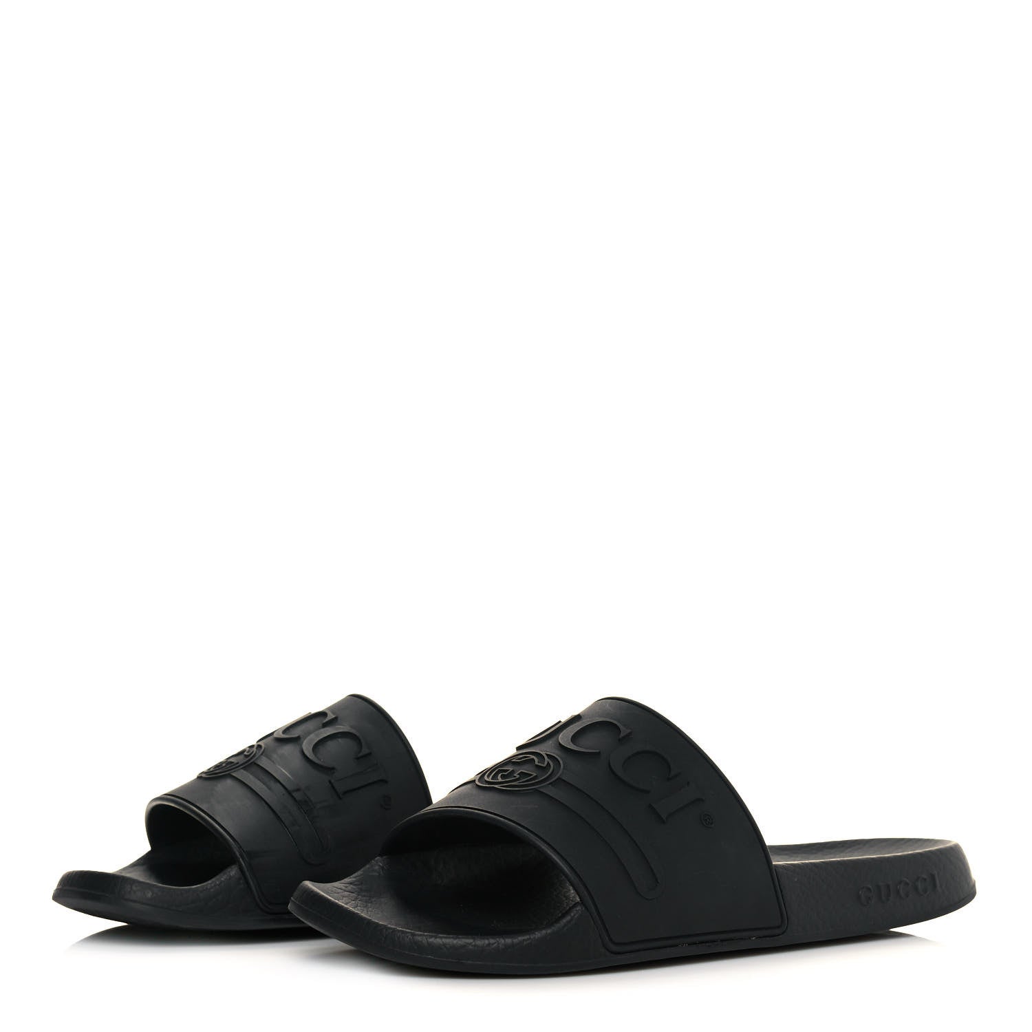 Gucci Rubber Womens Logo Slide Sandals 38 Black 3 of 12