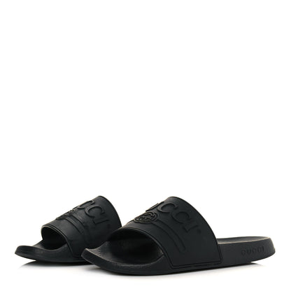 Gucci Rubber Womens Logo Slide Sandals 38 Black 3 of 12
