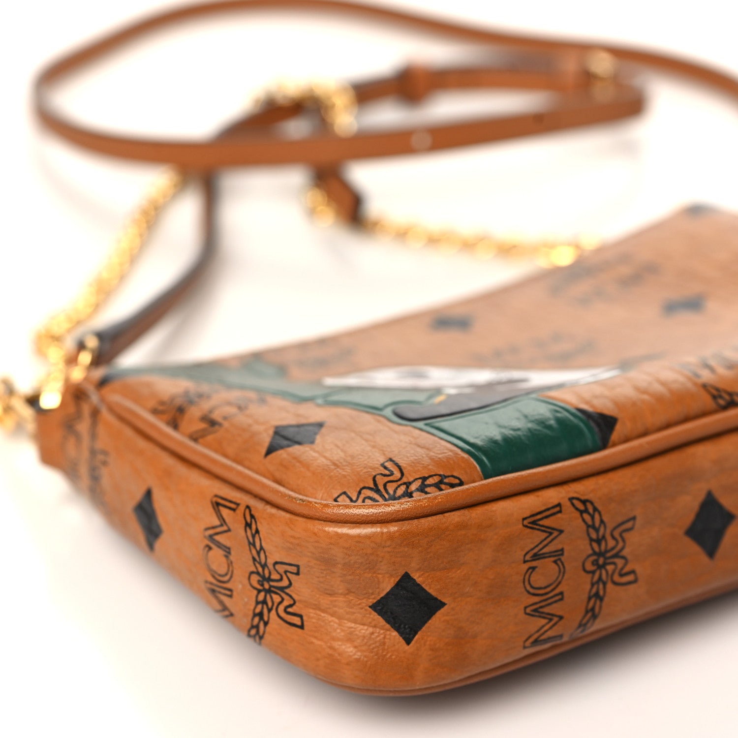 MCM Visetos Panda Crossbody Pouch Cognac 8 of 11