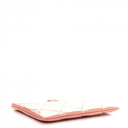 Chanel Iridescent Calfskin Quilted Large 19 Pouch Pink 4 of 10
