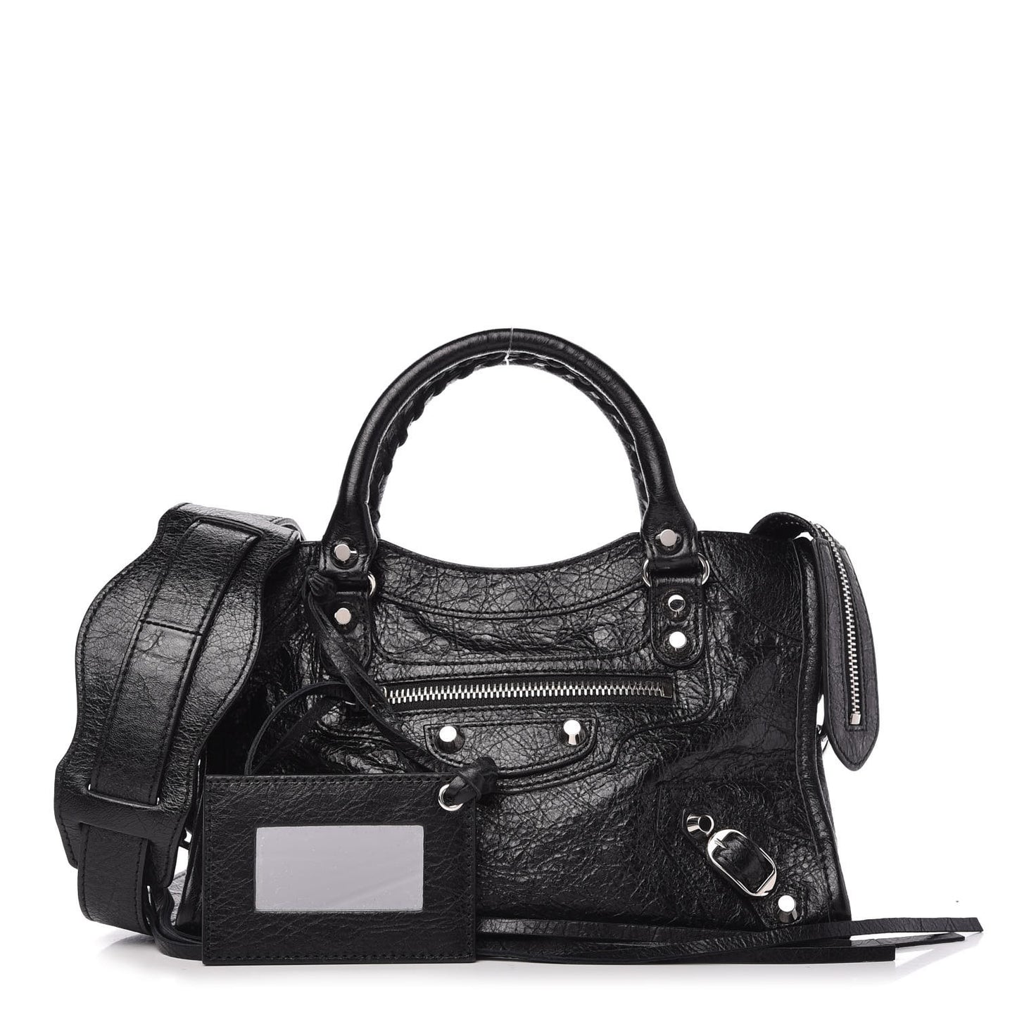 Agneau Classic Silver Hardware Mini City Black