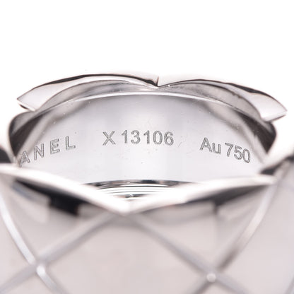 Chanel 18K White Gold Medium Coco Crush Ring 56 7.5 5 of 6