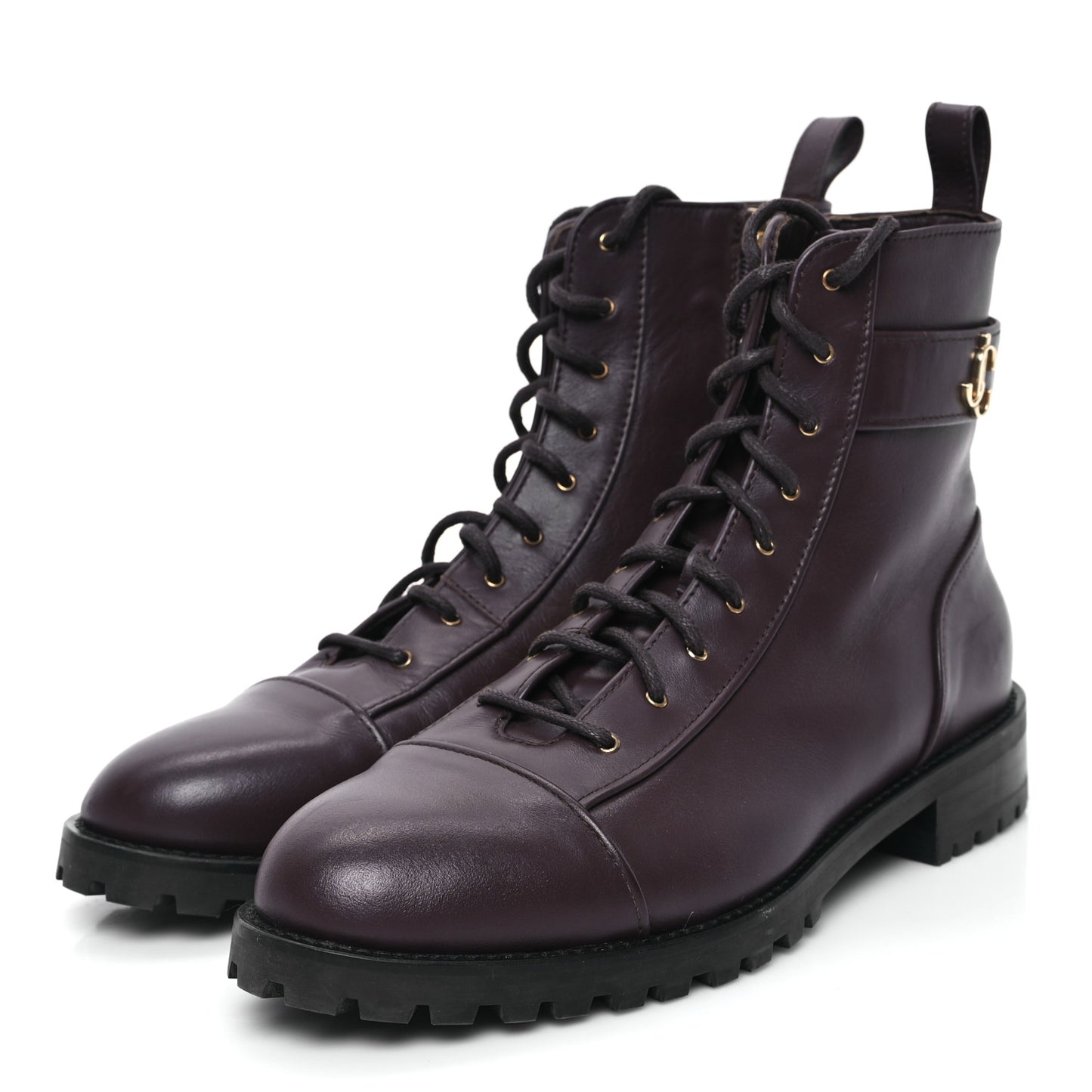 Calfskin Combat Boots 41.5 Brown