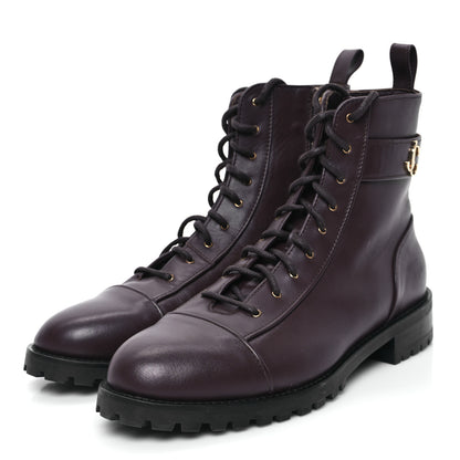 Jimmy Choo Calfskin Combat Boots 41.5 Brown 4 of 10