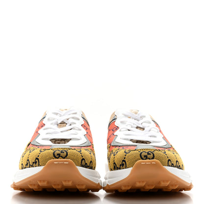 Gucci Monogram Multicolor Mens Rhyton Sneakers 8.5 Yellow Blue Great White Tabasco 2 of 11
