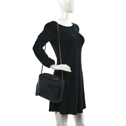Chanel Lambskin Quilted CC Tassel Camera Case Black 2 of 9