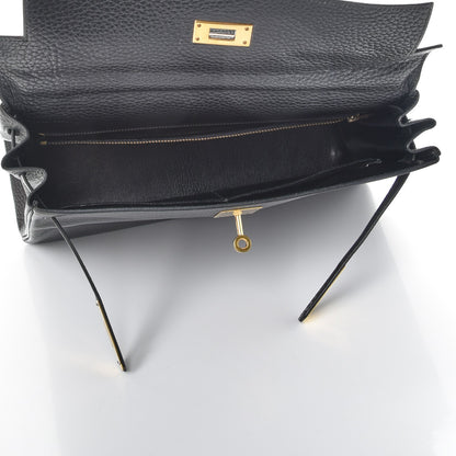 Hermes Taurillon Clemence Kelly Retourne 32 Black 7 of 35