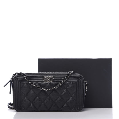 Chanel Caviar Quilted Small Boy Clutch With Chain Black 11 of 11