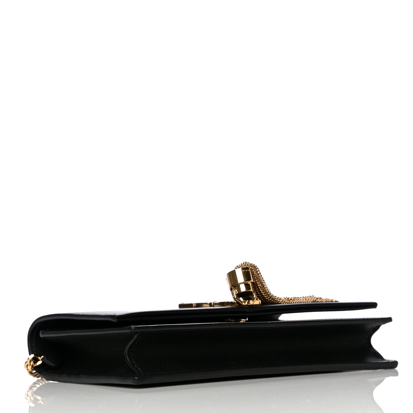 Smooth Calfskin Classic Monogram Kate Tassel Chain Wallet Black
