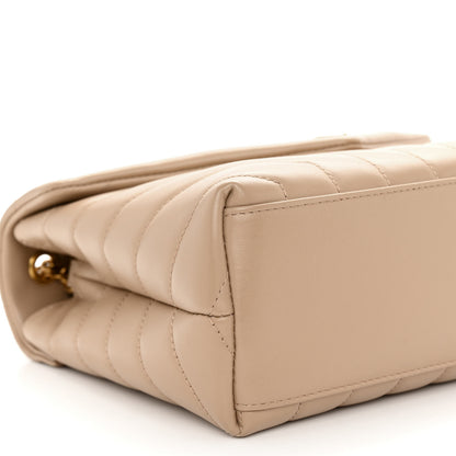 Saint Laurent Calfskin Y Quilted Monogram Small Loulou Chain Satchel Dark Beige 8 of 10