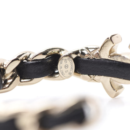 Chanel Lambskin CC Turnlock Chain Hoop Earrings Gold Black 4 of 5