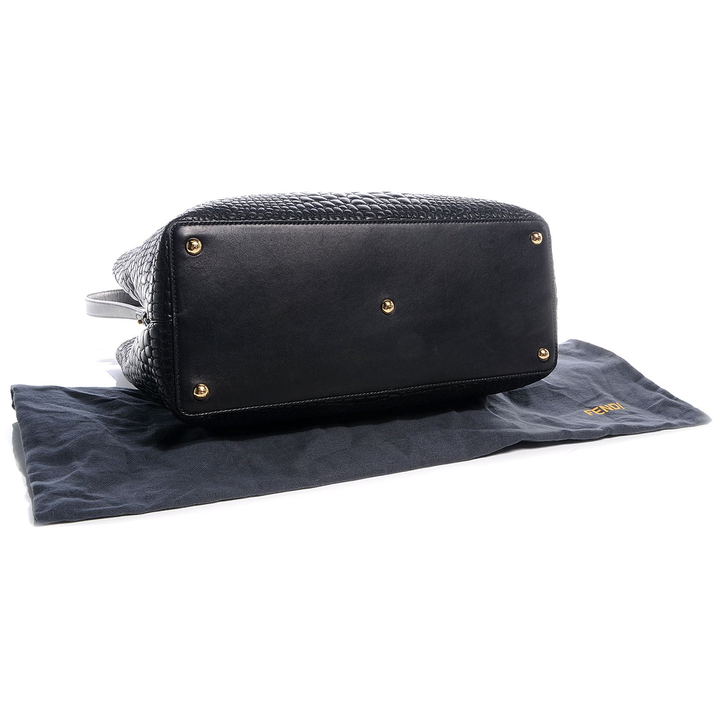Nappa Crocodile Trapuntata Medium 2Jours Tote Black