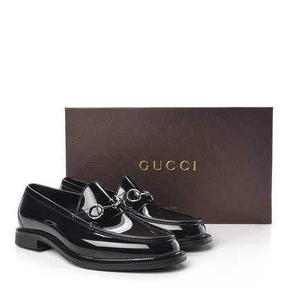 Gucci Rubber Mens Horsebit Moccasin Loafers 6 Black 8 of 8