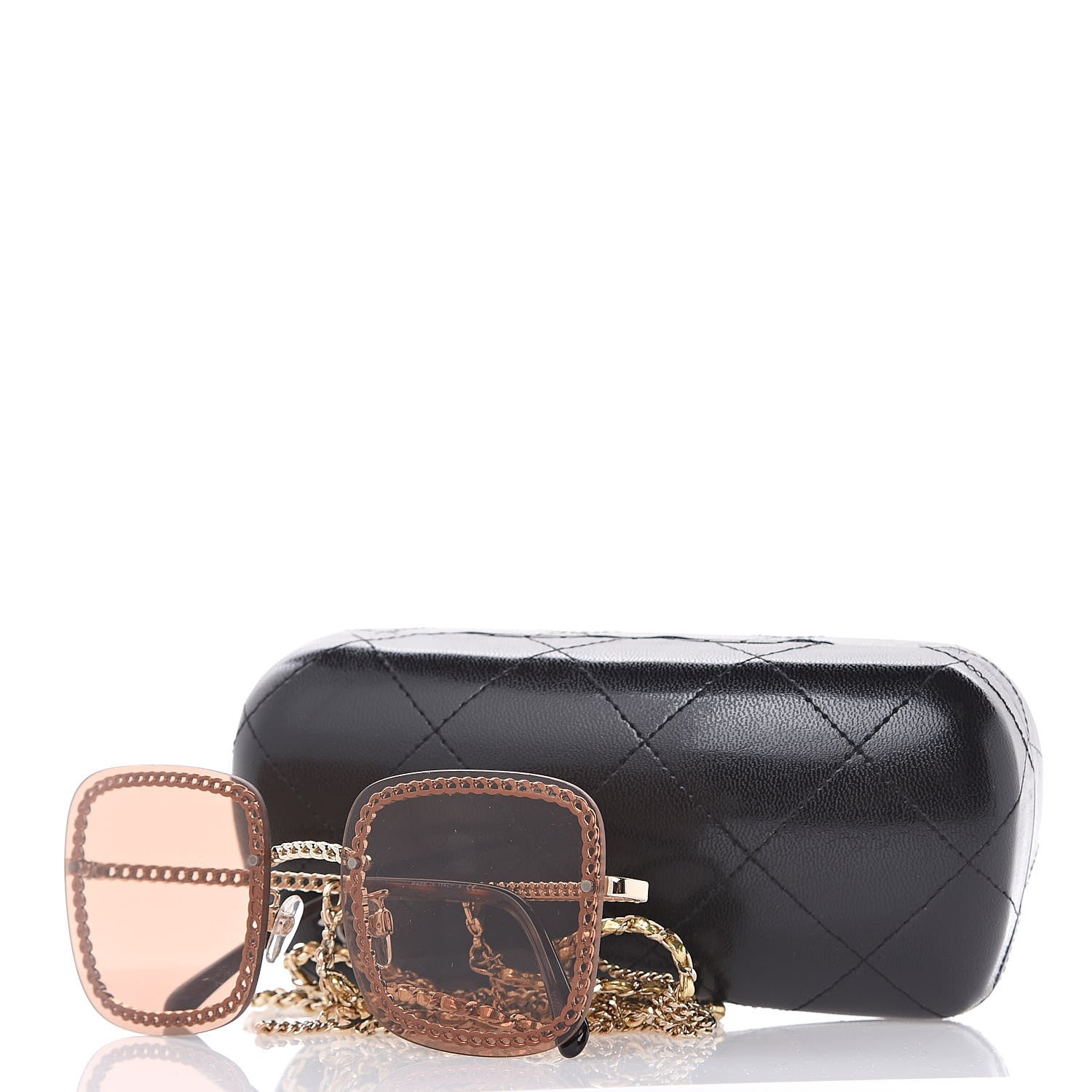 Chanel Metal Removable Chain Square Sunglasses 4244 Light Brown 7 of 7