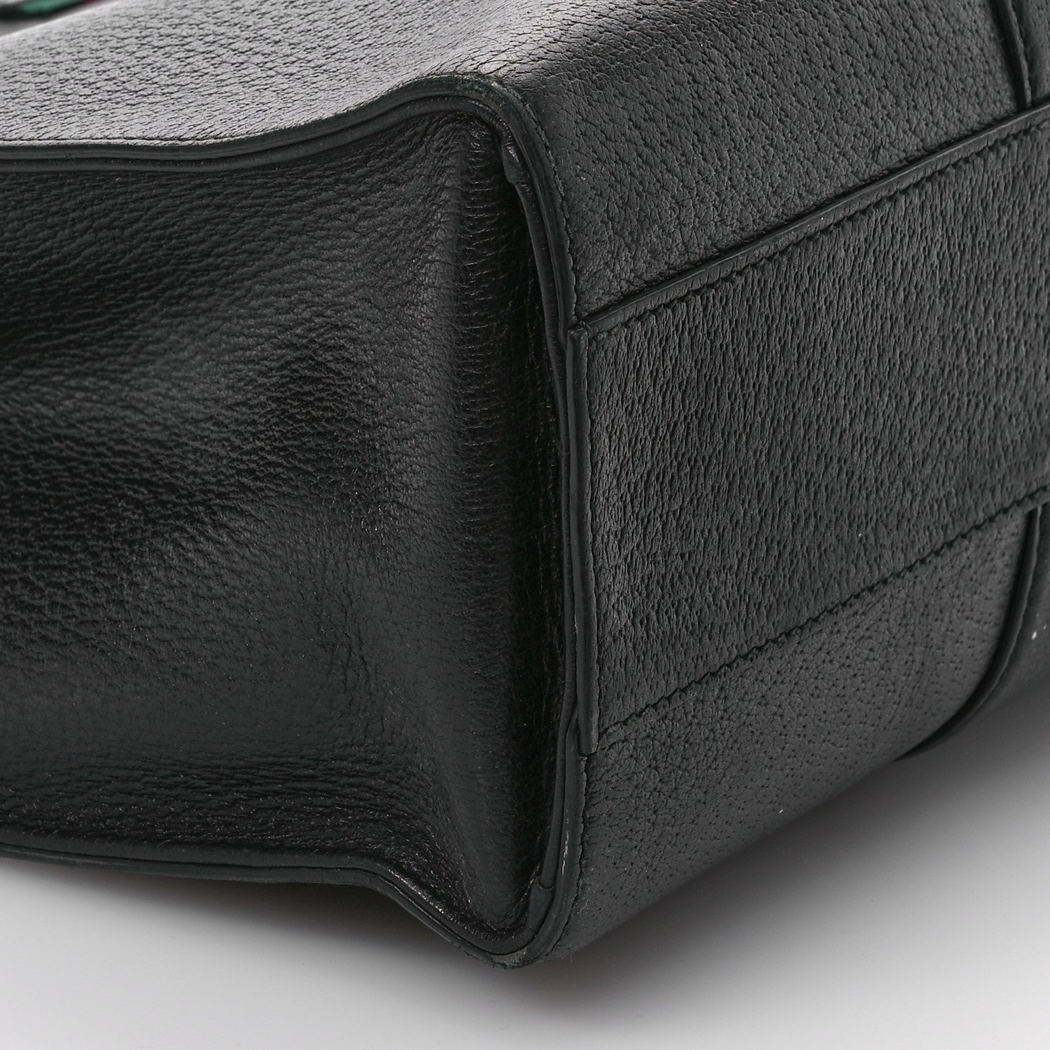 Gucci Grained Calfskin Web Top Handle Tote Black 9 of 14