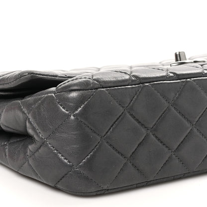 Chanel Lambskin Quilted Medium Double Flap Dark Grey 9 of 12
